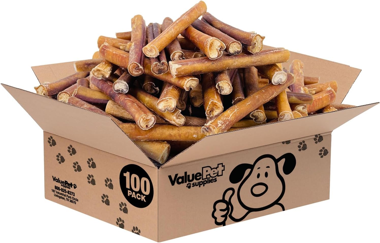 ValueBull Bully Sticks for Large Dogs - Jumbo 6 Inch Treats
