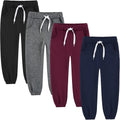 Toddler and Kids Boys Sweatpants Joggers Cotton 4 Pack - Soft, Durable