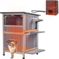 Heated Outdoor Cat House Insulated Two-Story Shelter - Winter Ready