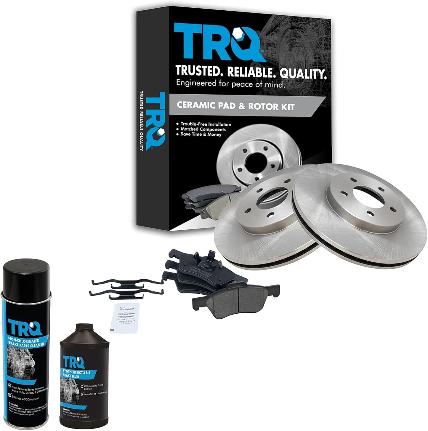 TRQ Front Brake Pad & Rotor Kit for Ford Escape & Mazda Tribute