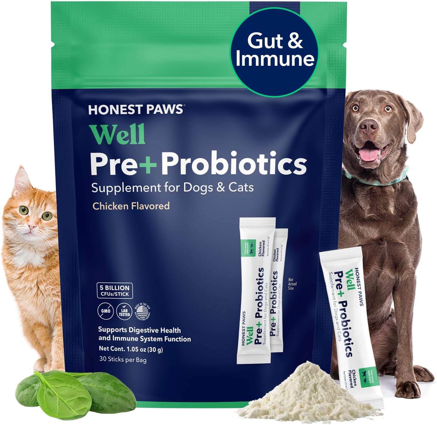 Honest Paws Probiotics for Dogs - Digestive & Immune Support