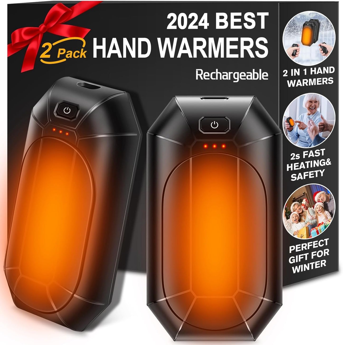 AI Hand Warmer 2 Pack: Rechargeable Heat Anywhere