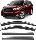 Shatterproof Taped-On Window Deflectors for Toyota Highlander