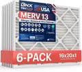 16x20x1 MERV 13 Air Filter 6-Pack - Electrostatic MERV 13