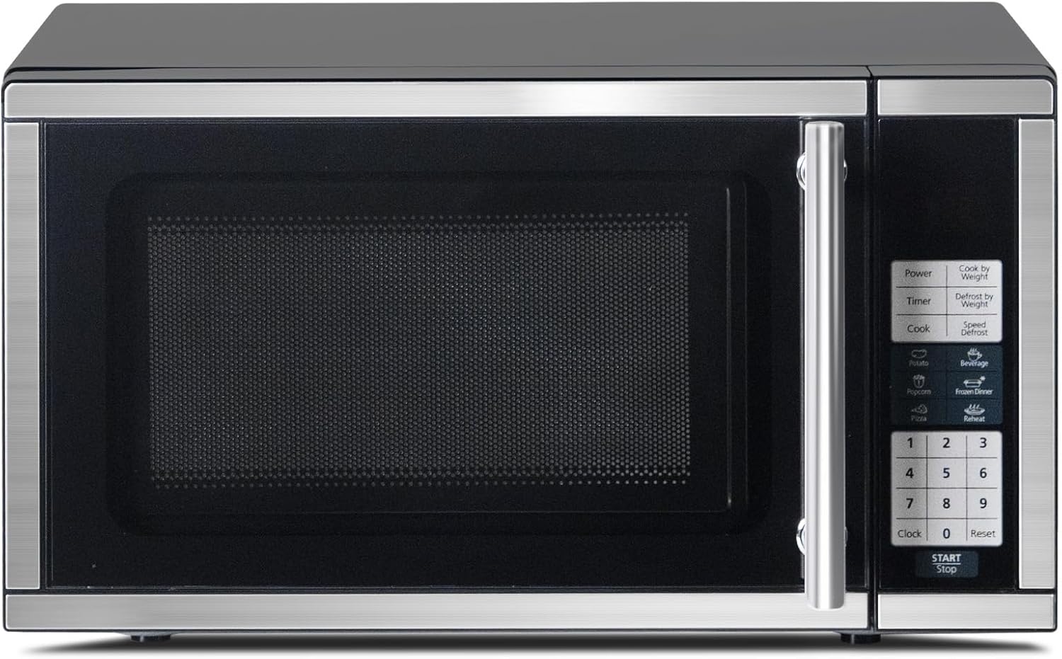 Techomey 0.7 Cu.Ft Stainless Steel Microwave - 6 Auto-Cook Programs