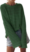 Lightweight Womens Crochet Fall Sweater - Sheer Long Sleeve Knit