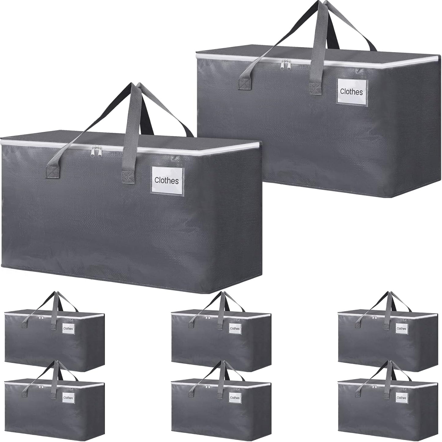 BlissTotes Large Moving Boxes with Zippers & Handles for Storage