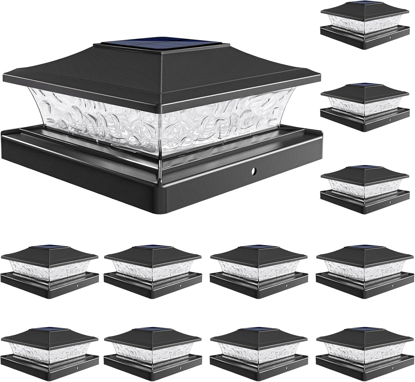 VOLISUN Solar Post Cap Lights for 4x4/6x6 Fences - 12 Pack