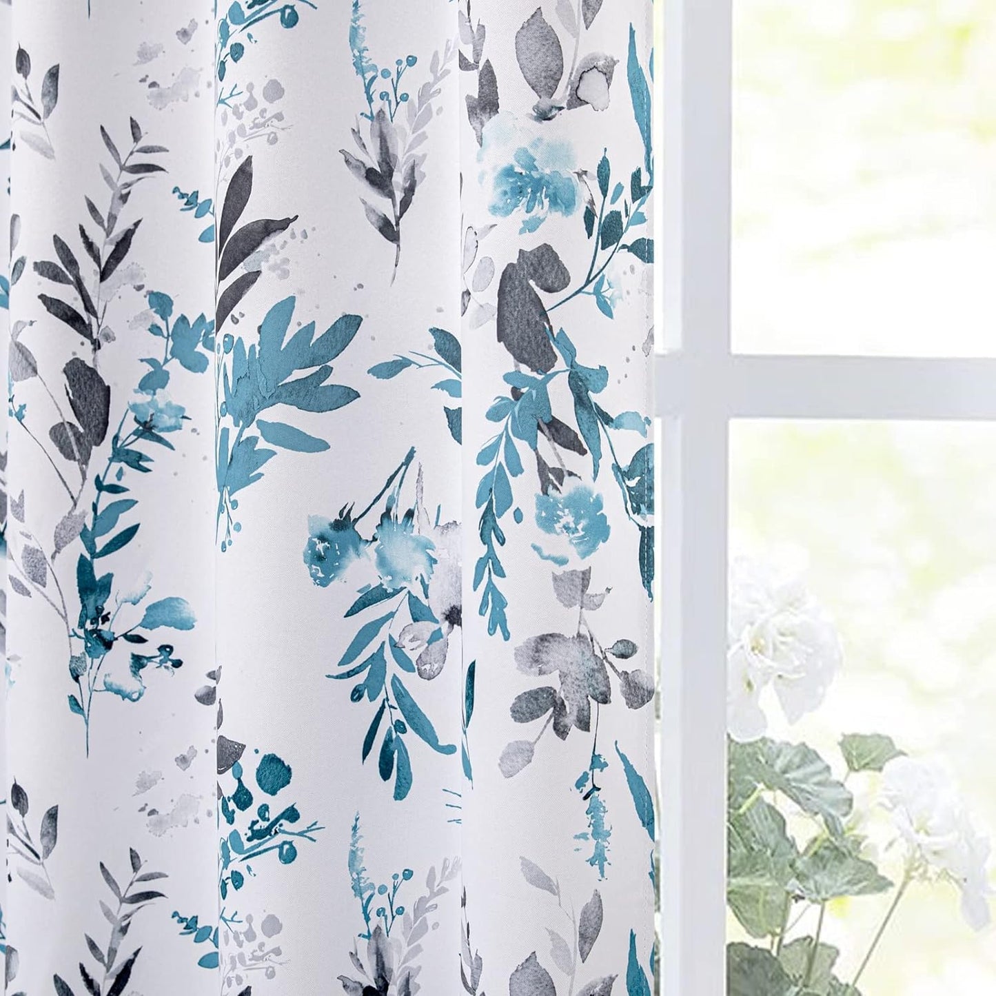 Floral Blackout Curtains for Living Room by MYSKY HOME - 84 in