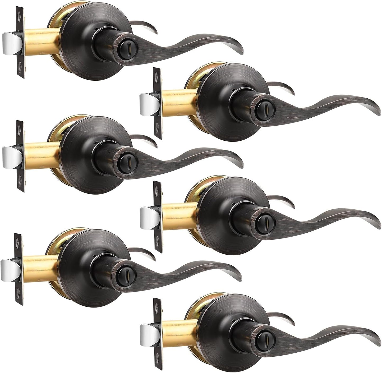 GOBEKOR Privacy Door Handles for Bedroom and Bathroom Use