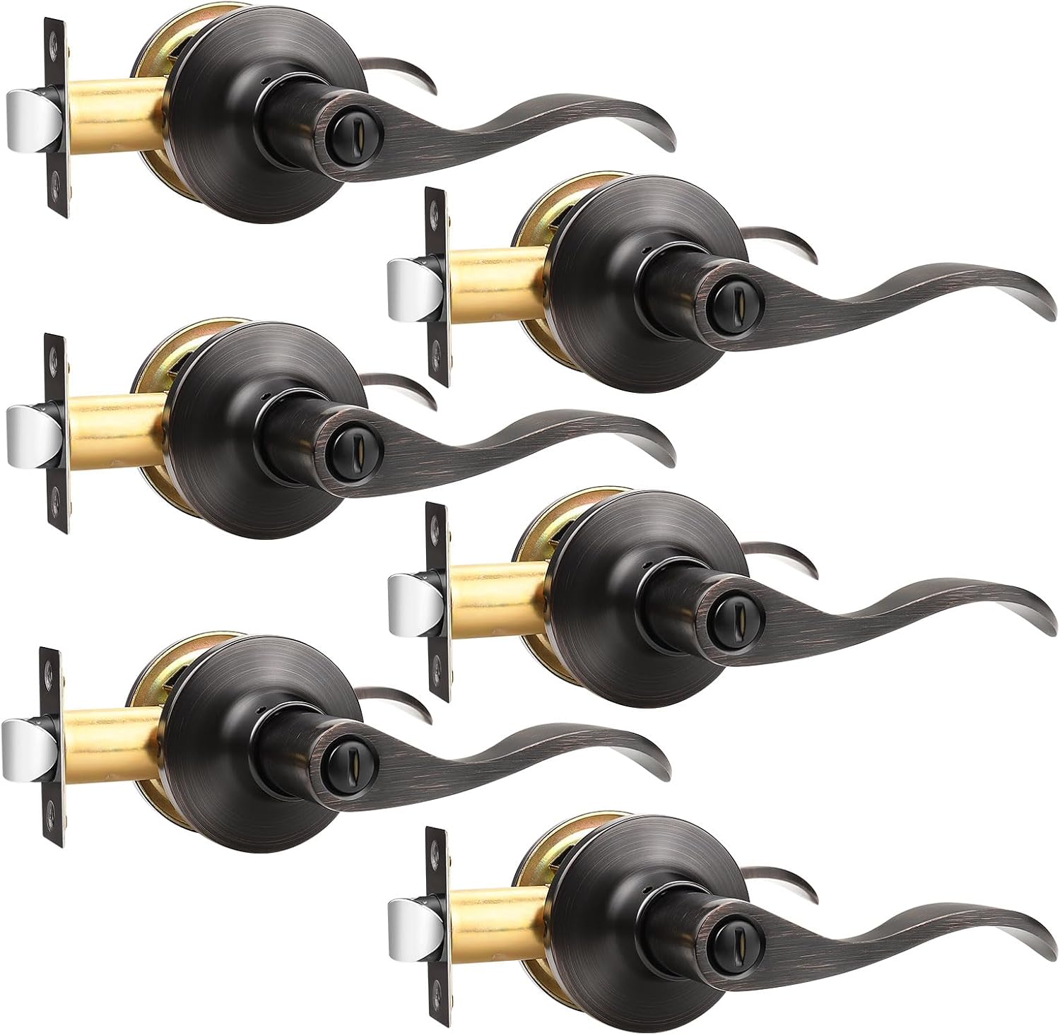 GOBEKOR Privacy Door Handles for Bedroom and Bathroom Use