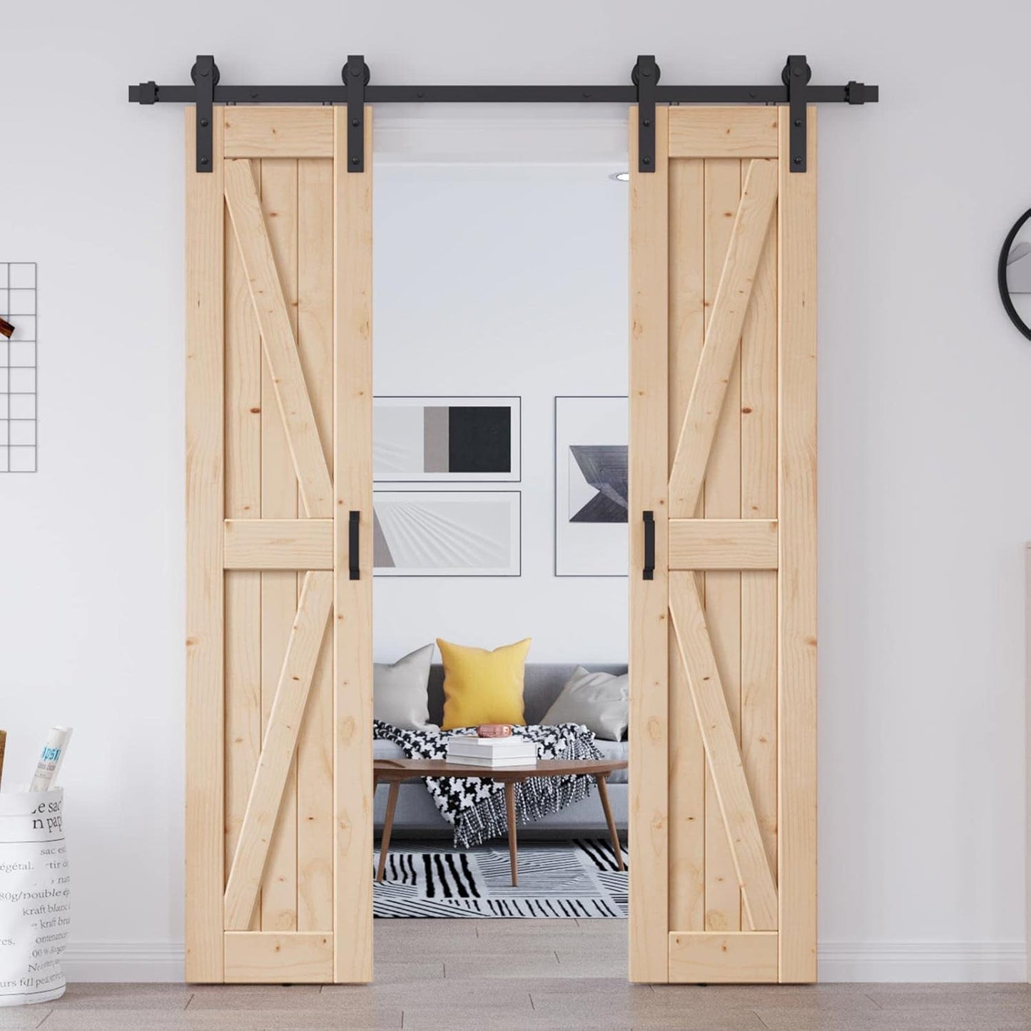 EaseLife 36in x 84in Barn Door with Sliding Hardware Kit