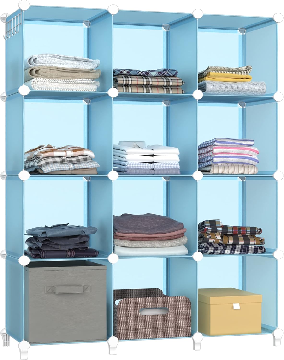 HOMIDEC Closet Organizer: Versatile 12-Cube Storage Solution