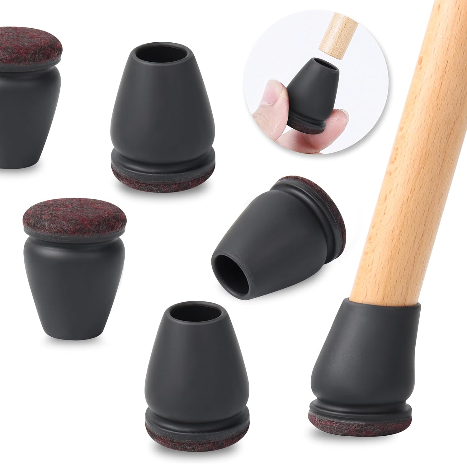 Non-Scratch Chair Leg Protectors for Hardwood Floors