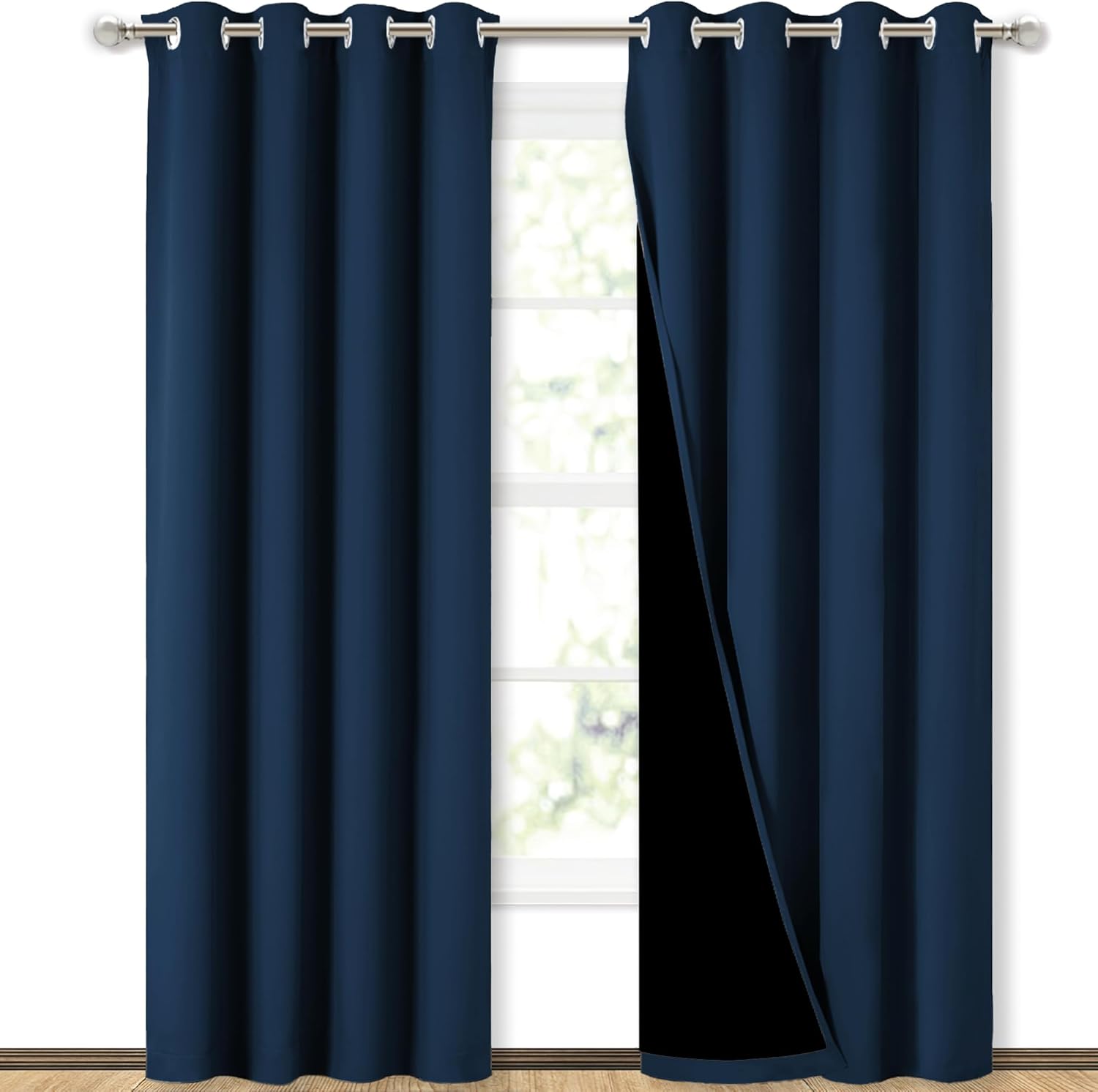 NICETOWN Moroccan Blue Full Shade Curtain Panels for Your Home