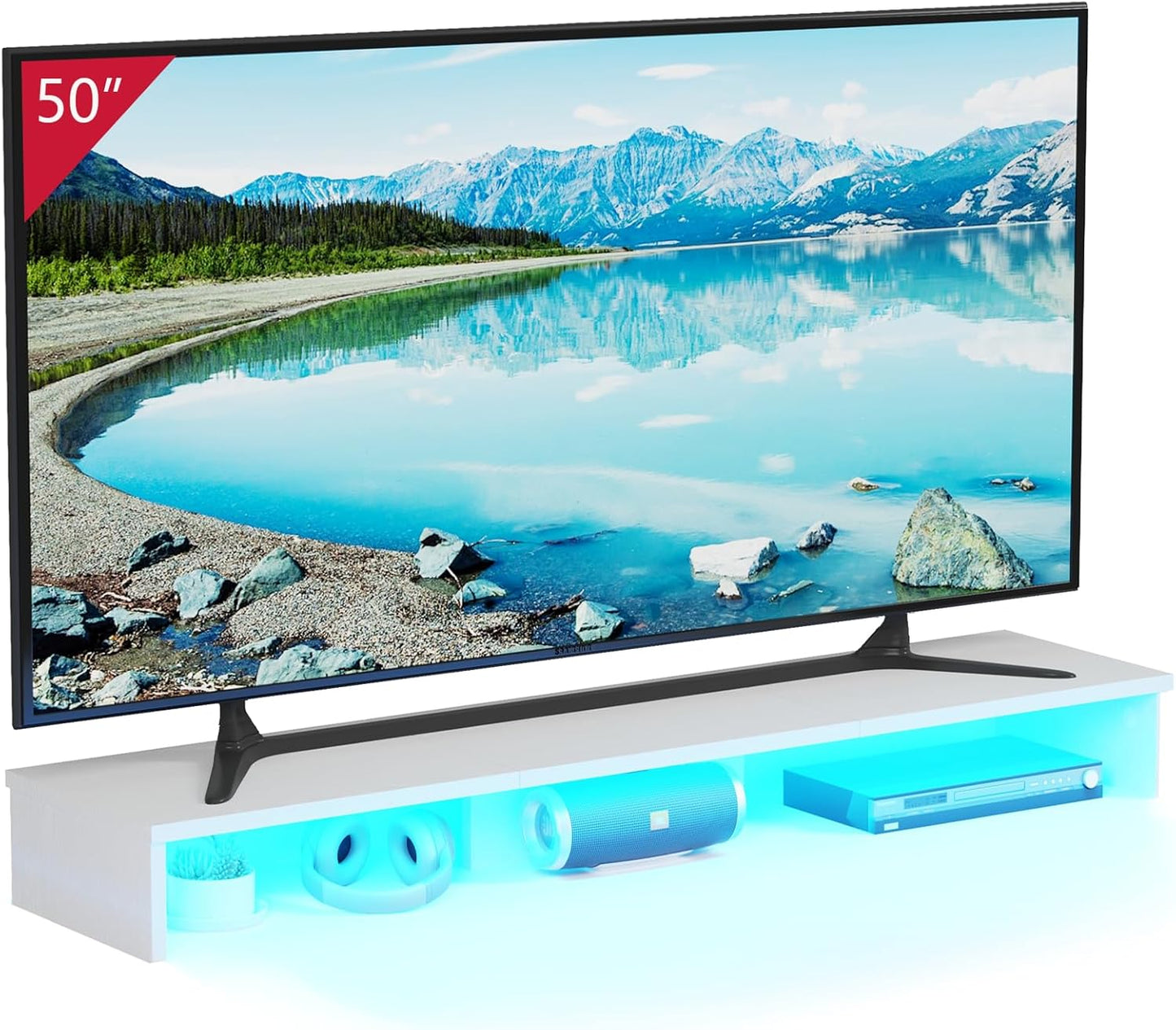 TV Riser Stand with LED Lights for Ergonomic Viewing Experience