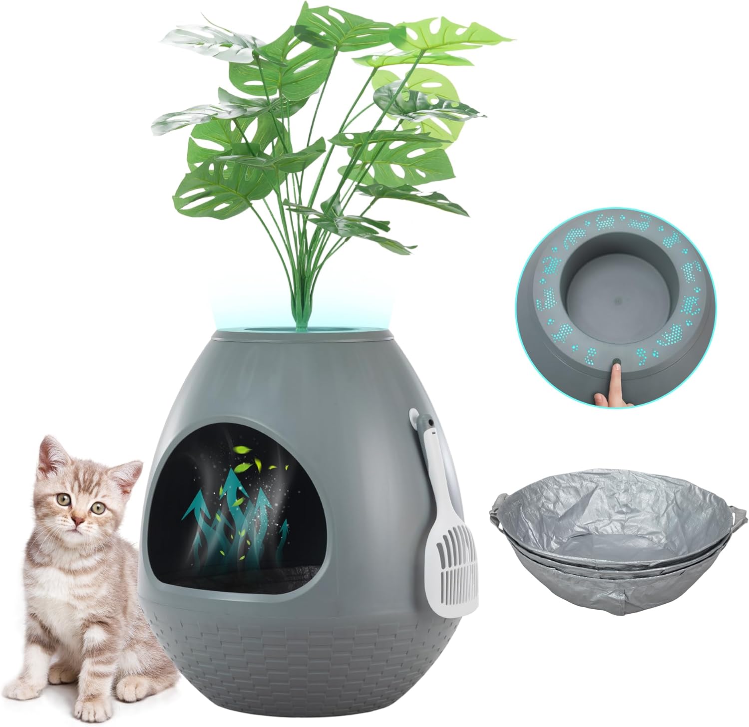 Egglao6 Plant Litter Box Furniture with Odor Removal System