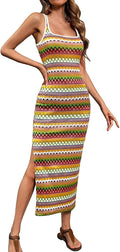 Tank Dress for Women Striped Maxi Dress - Summer Casual Boho