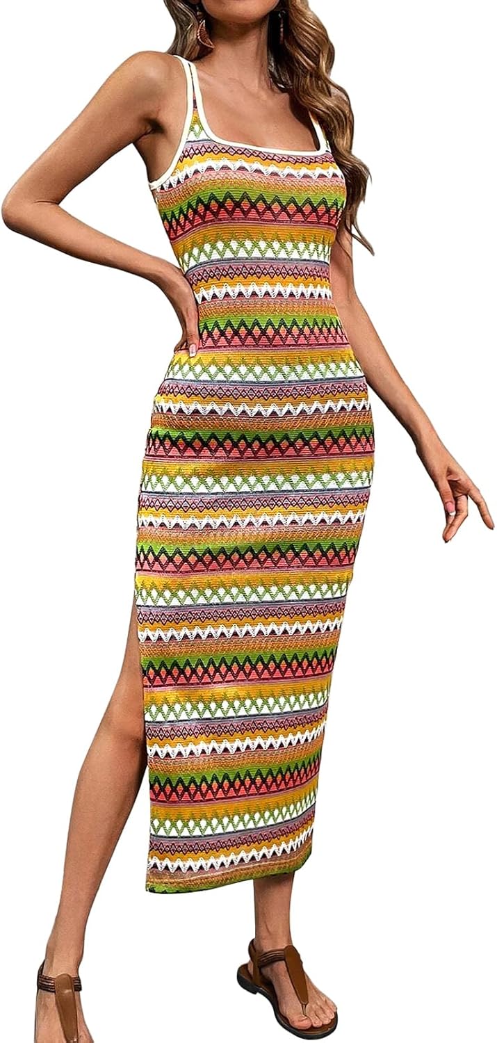 Stylish Summer Maxi Dress for Women with Square Neck Design
