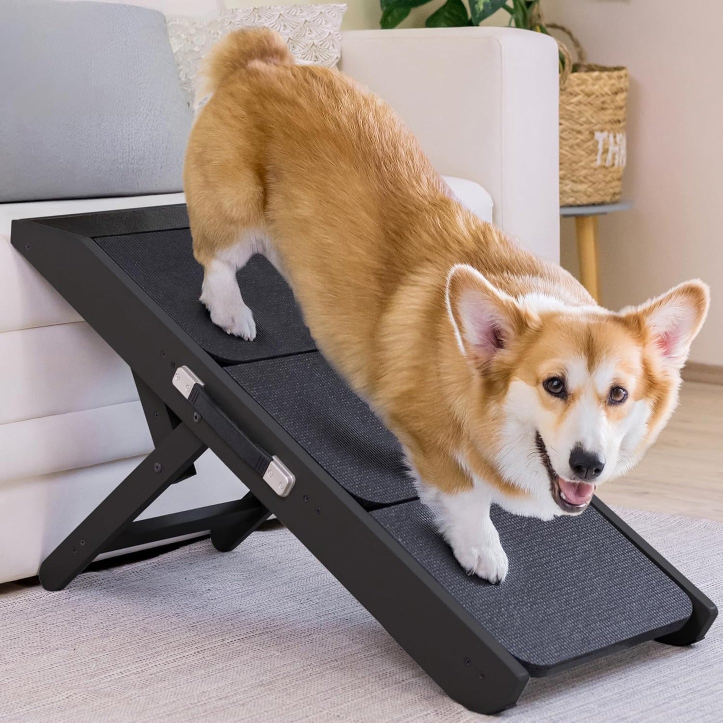 Dog Steps for Bed & Couch - Adjustable 2-in-1 Pet Stairs/Ramp