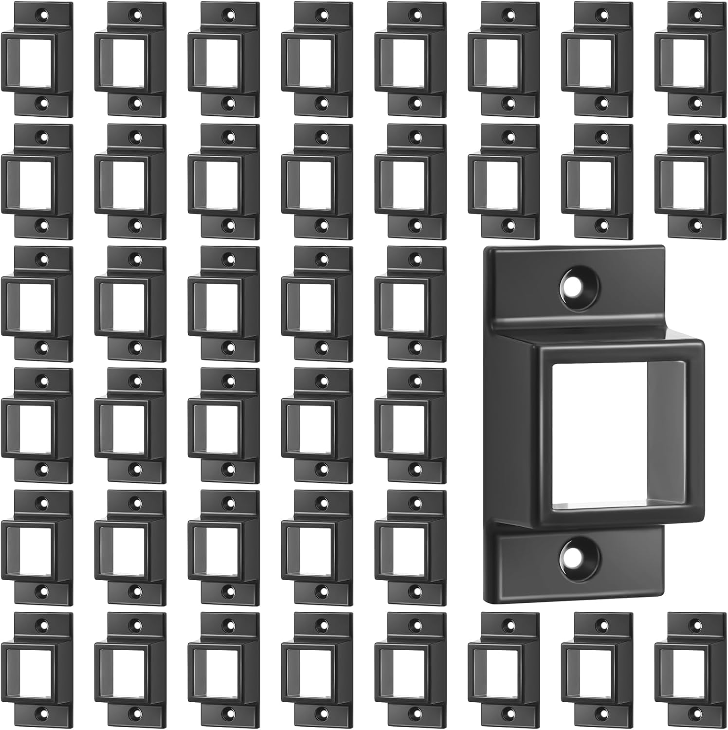1in x 1in Black Aluminum Fence Brackets for Durable Fencing