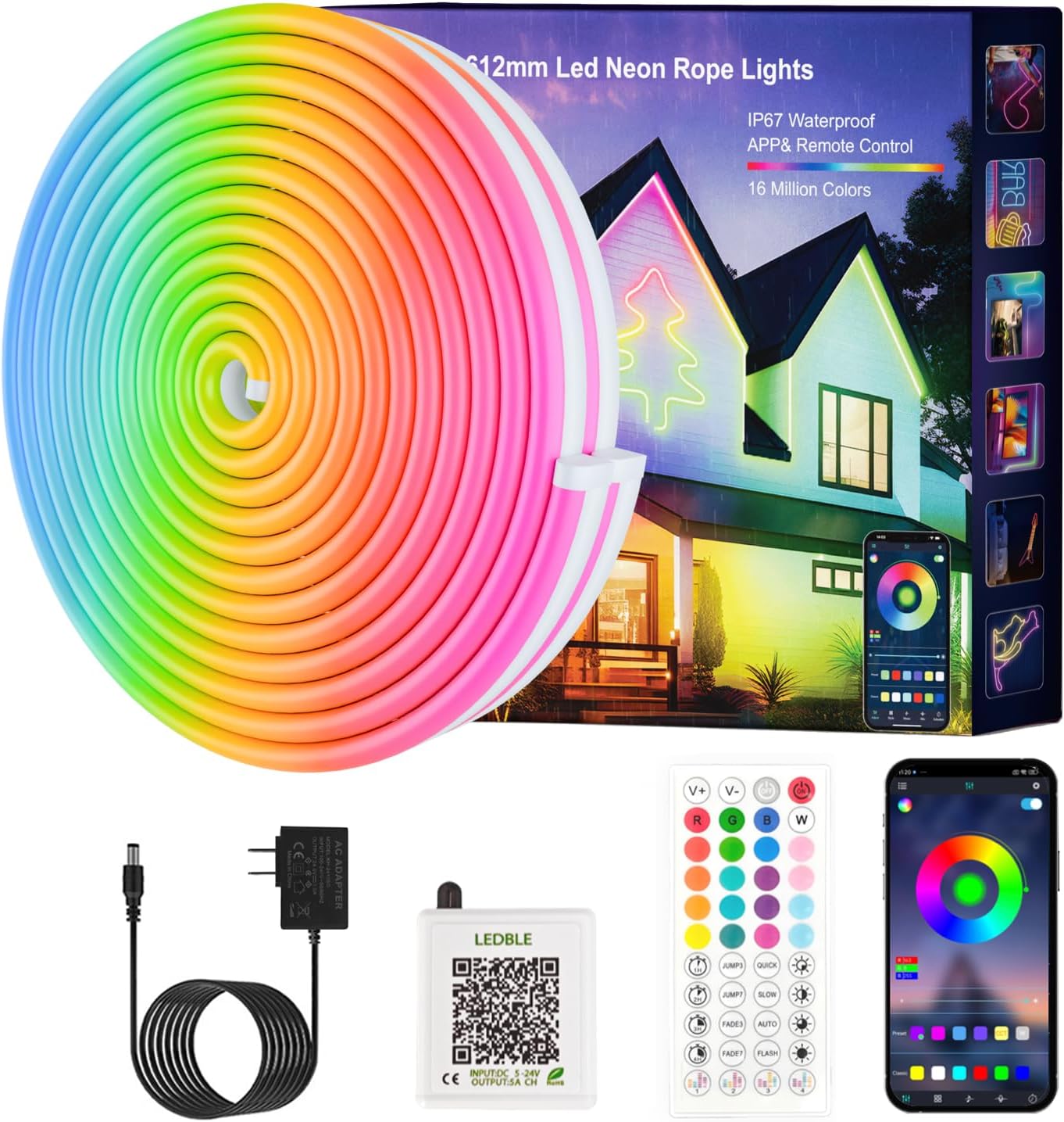Neon Rope Lights for Bedroom and Gaming by JIAMEI - 65.6FT
