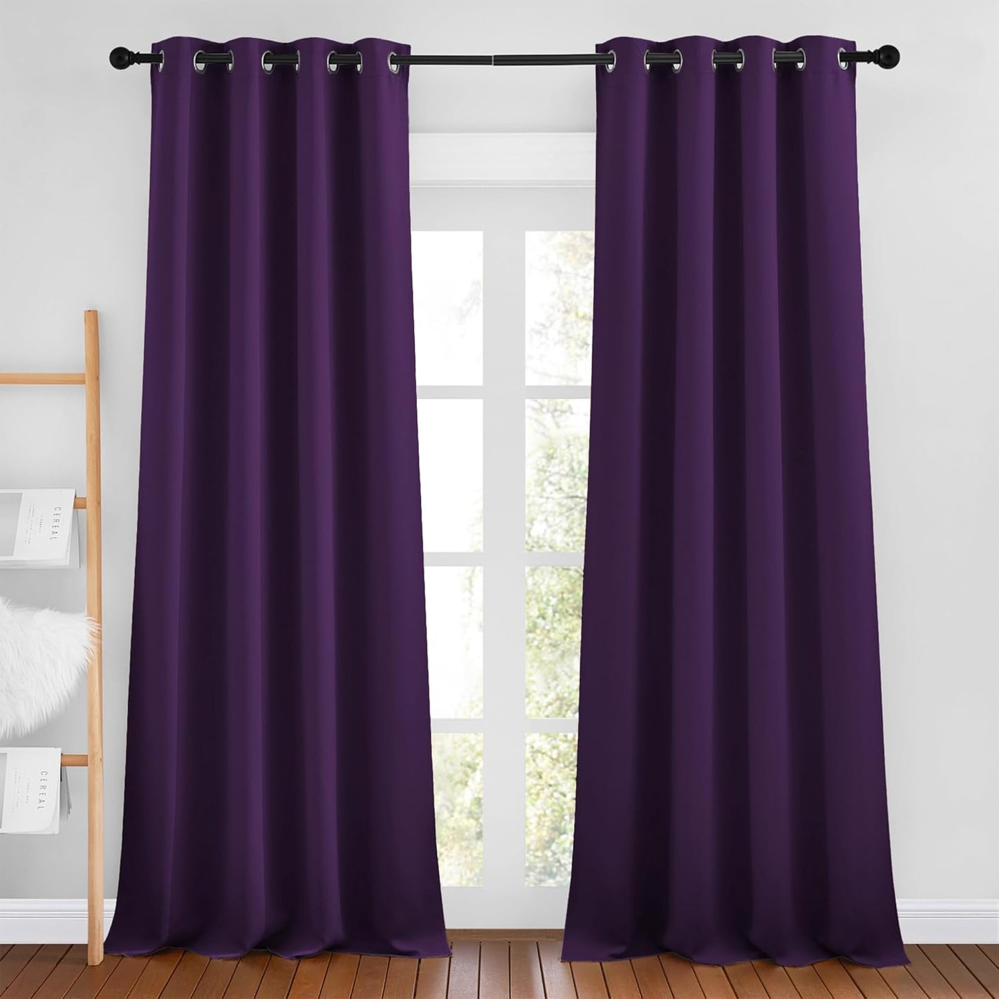 NICETOWN Royal Purple Room Darkening Draperies for Bedrooms