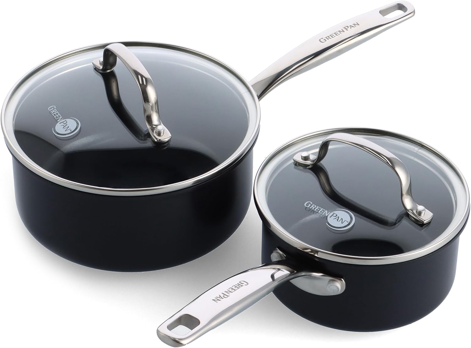 GreenPan Prime Chatham 1QT & 2QT Saucepan Set for Every Chef