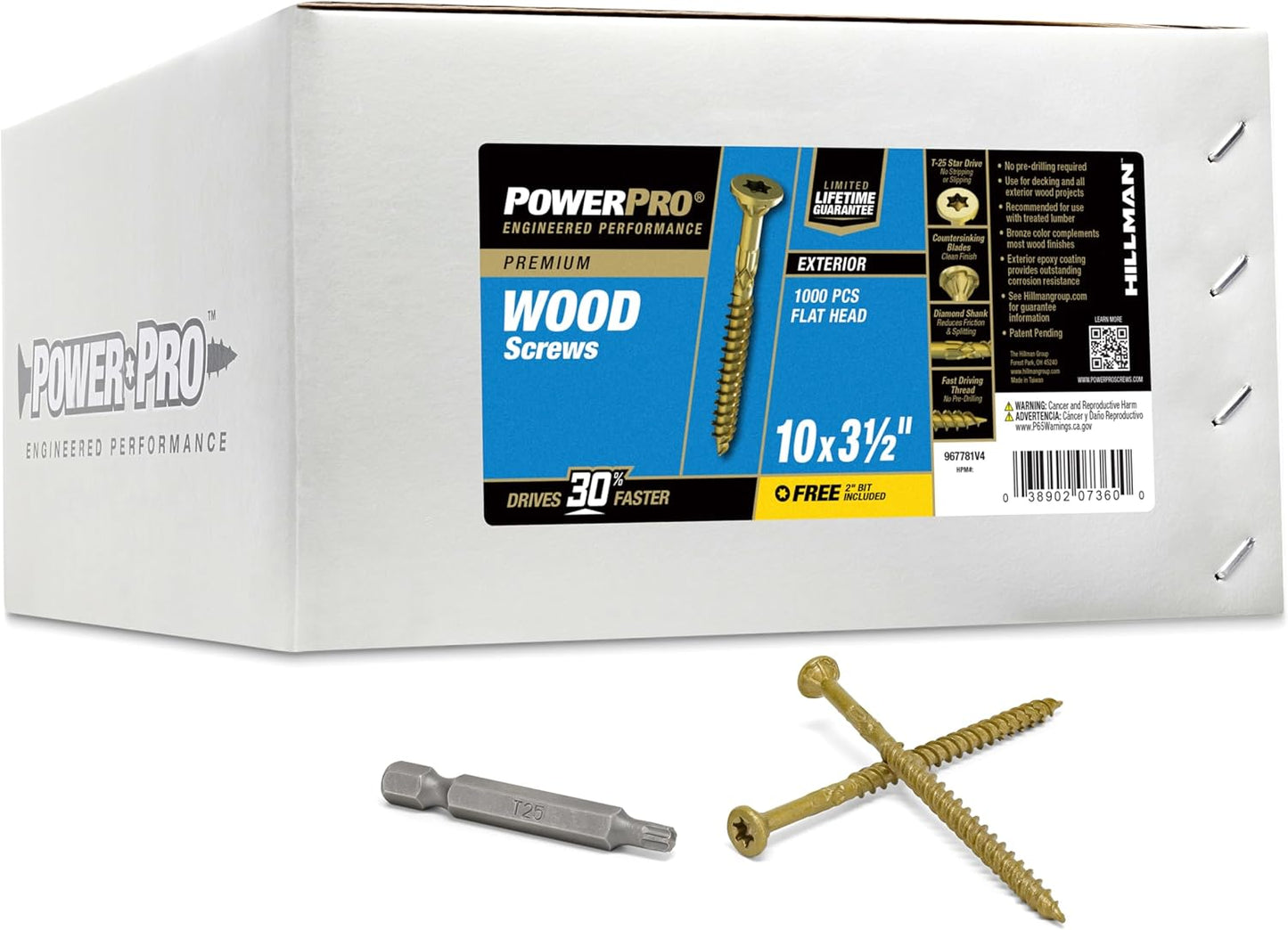 Power Pro Premium Exterior Wood Screws for Outdoor Projects