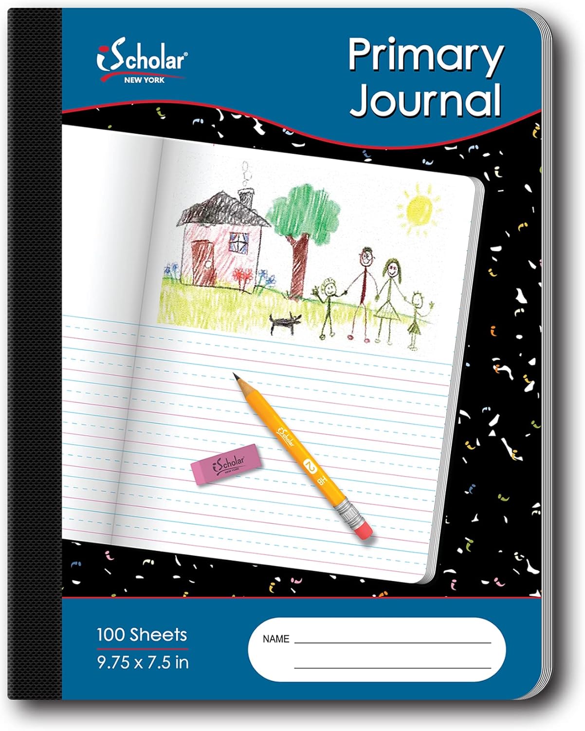 iScholar Primary Composition Book: Unruled Top, .5 Inch Ruled, 100 Sheets
