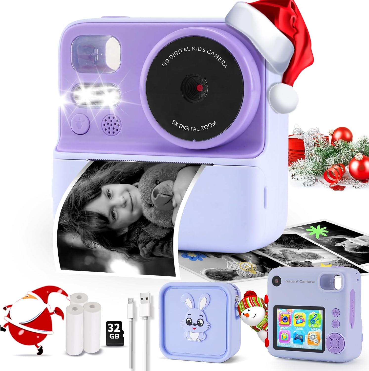 Kids Camera Instant Print with Silicone Cover for Fun Memories