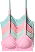 Kalon 4 Pack Womens Nylon Spandex Removable Pads Comfort Cami Bras 42D