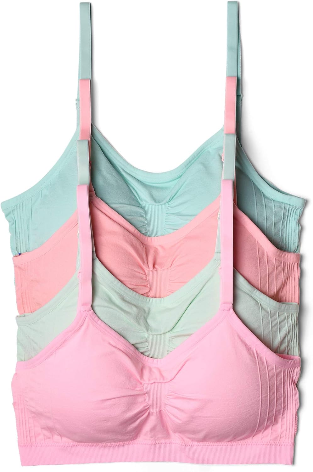 Kalon 4 Pack Womens Nylon Spandex Comfort Cami Bras Wireless
