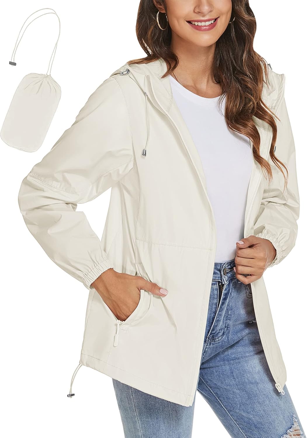 TCOT Womens Rain Jackets Waterproof Windbreaker Lightweight Coat