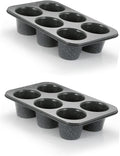 Deep Jumbo Muffin Pan 6 Cup Carbon Steel Non Stick - Jumbo Size