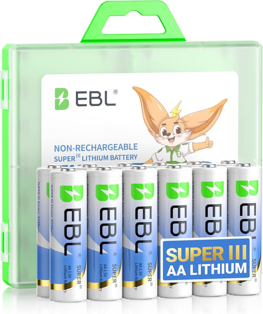 EBL 3700mAh AA Lithium Batteries - Longest Lasting Power