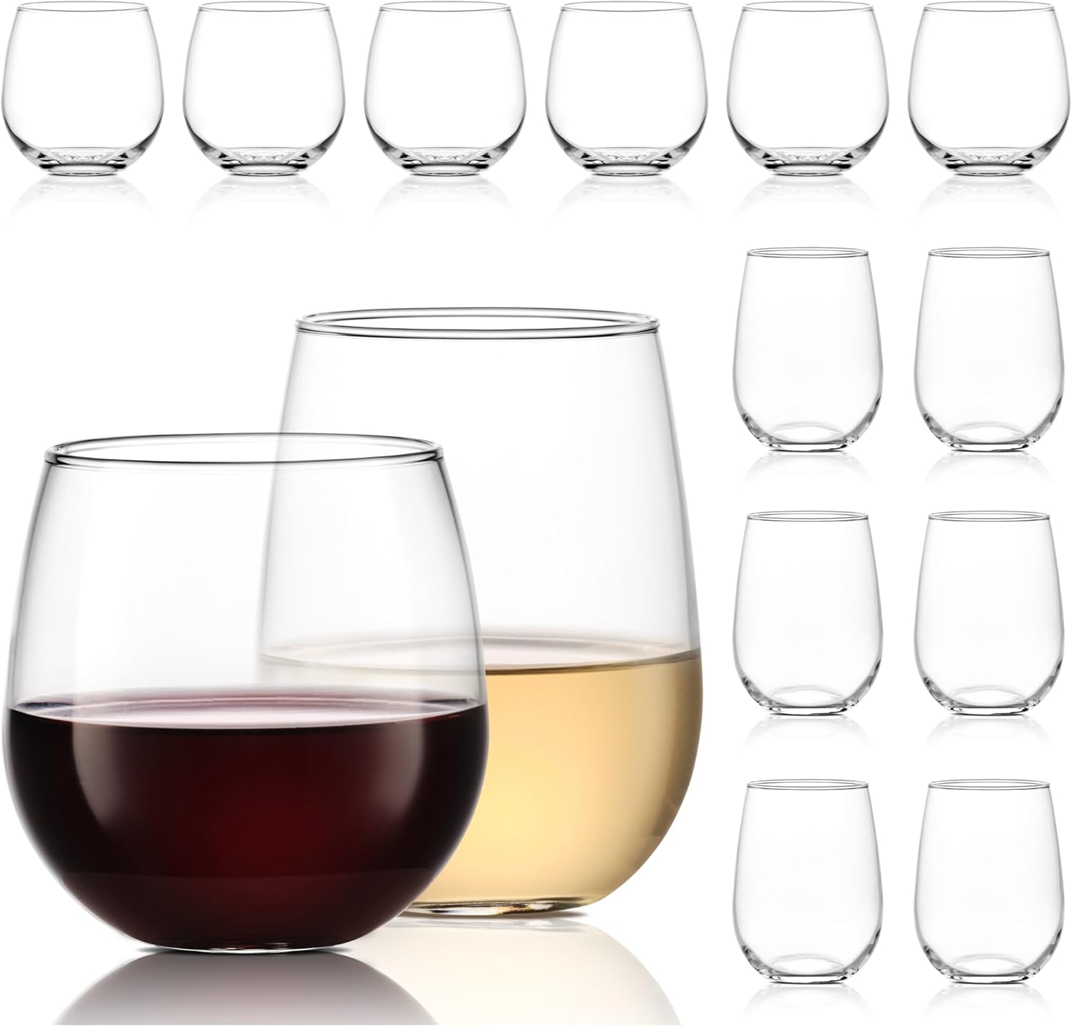 Libbey Stemless Wine Glasses Set of 12 for Every Occasion