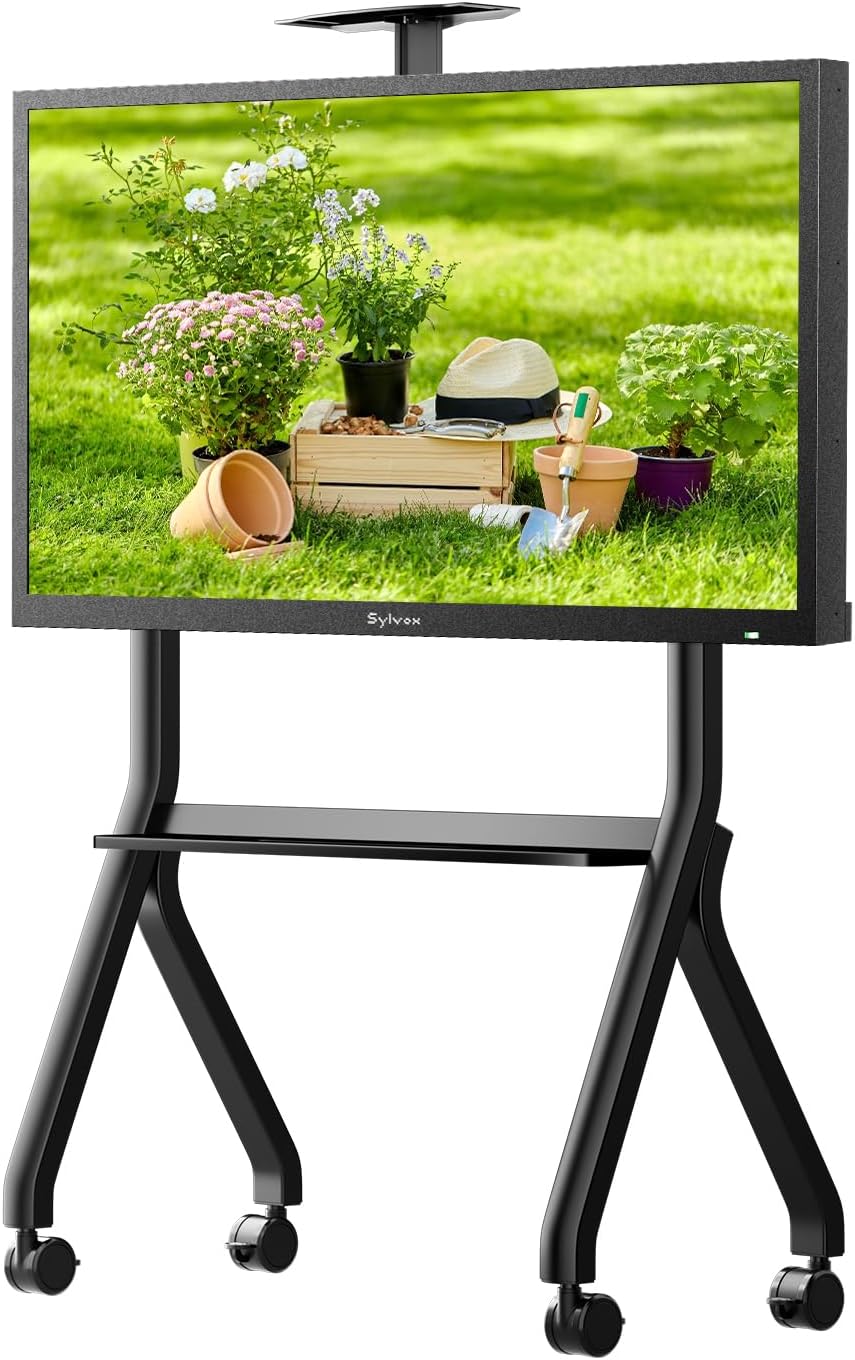 Sylvox Rolling TV Stand for 43-55 Inch Outdoor TVs with Wheels