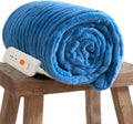 Electric Heated Throw Blanket 50in x 60in - Ribbed Faux Fur Heated