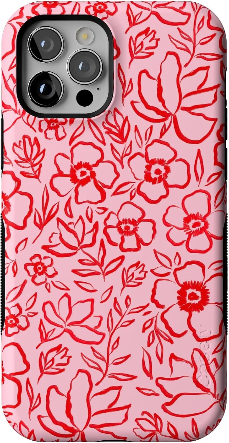 Casely iPhone 12/12 Pro Case - Bold Floral Doodle Design