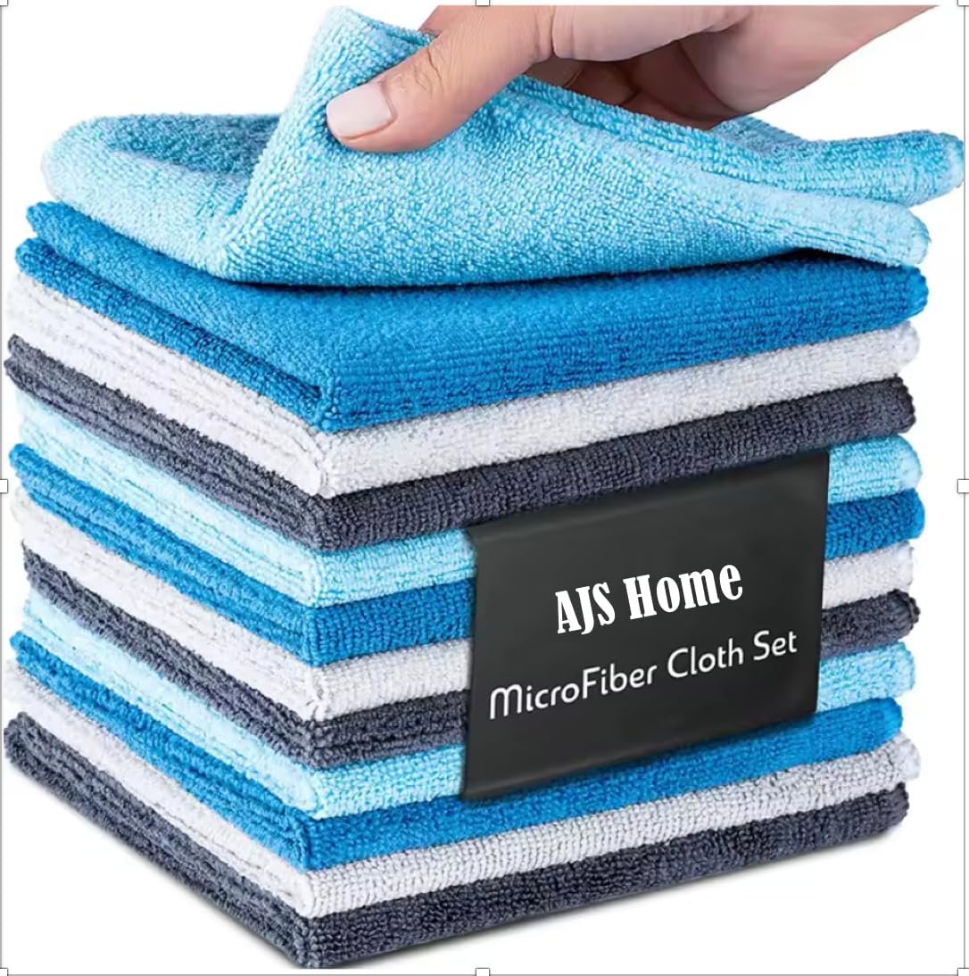 12-Pack Microfiber Cloths - Versatile Cleaning Towels for Home & Car