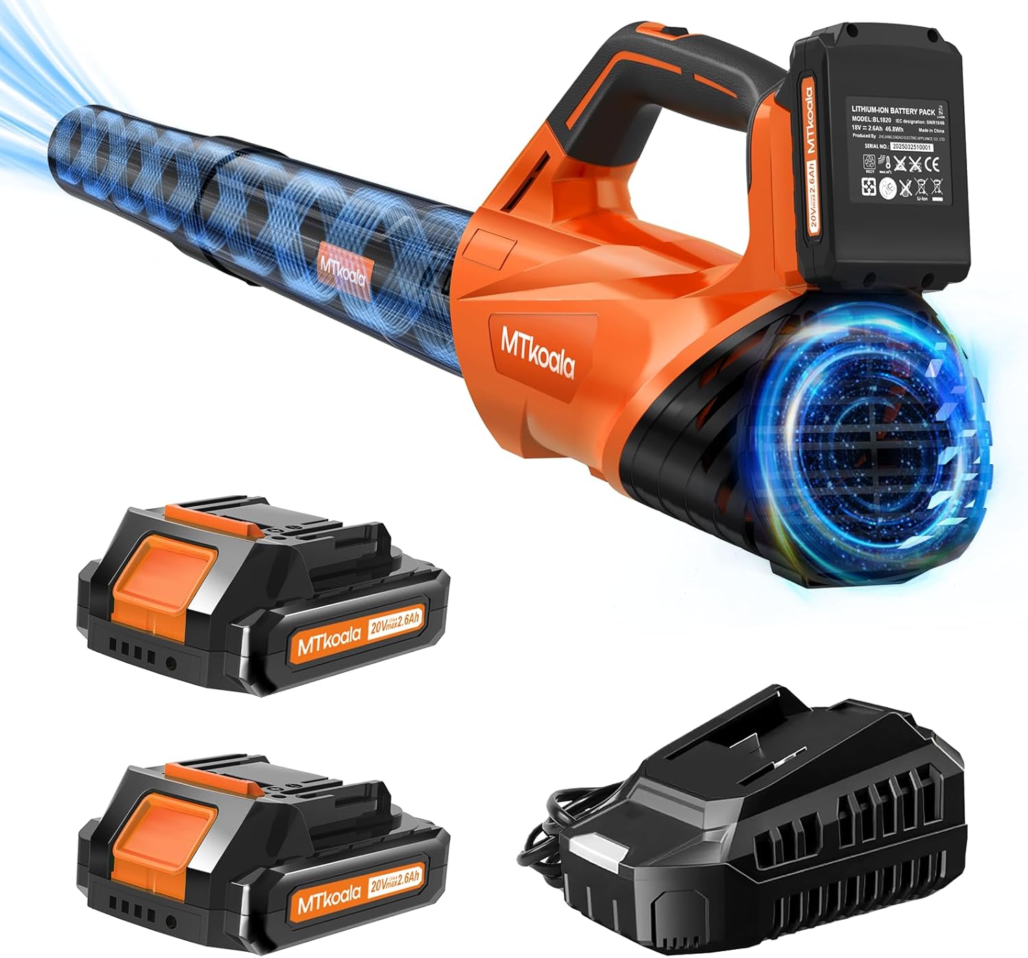 2025 Upgrade Leaf Blower Cordless with 2 Batteries and Fast Charger