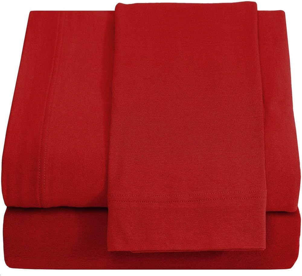 Twin XL Red Jersey Cotton Sheet Set by Destiny Crescent