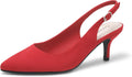 Greatonu Women's Kitten Heels Pointed Toe Slingback Pumps (Style DJTT)