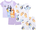 Bluey 4-Piece Snug-fit Cotton Pajama Set for Kids Comfort