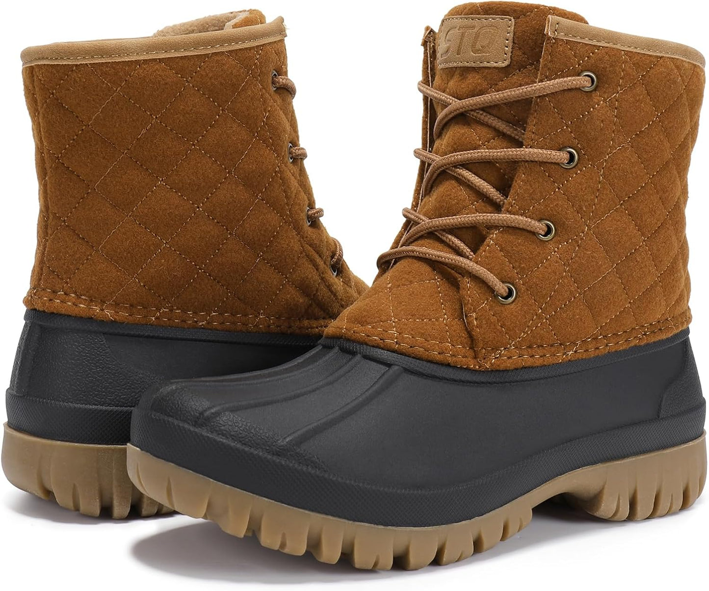 STQ Duck Boots for Women: Waterproof Quilted Snow Boots