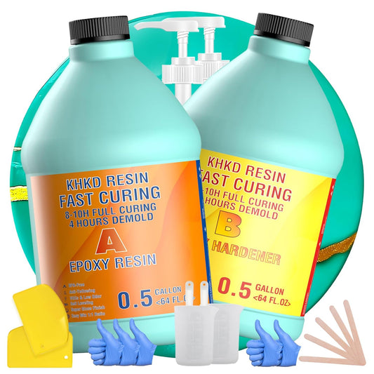 Fast Cure Epoxy Resin Kit for Art and Craft Projects - 1 Gallon