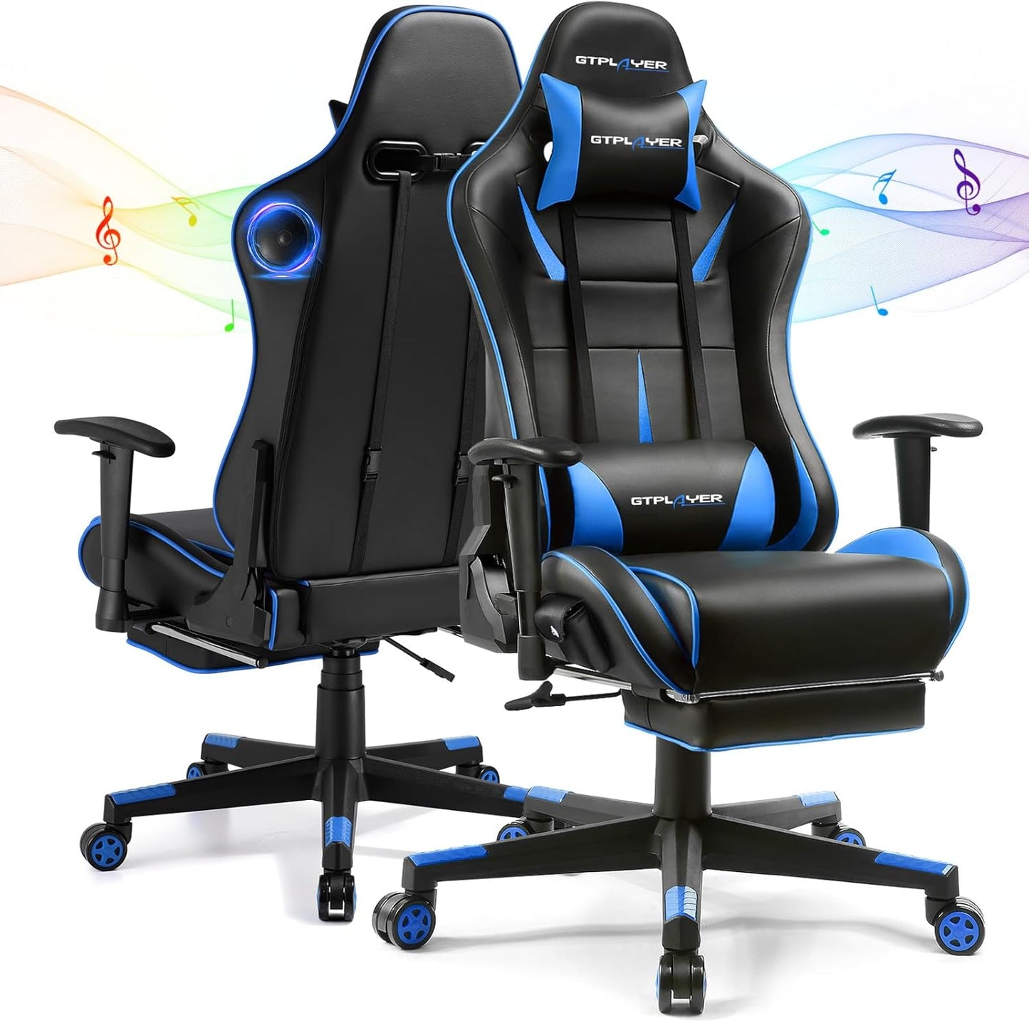 GTPLAYER Gaming Chair with Speakers & Footrest
