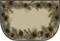 Pine Cones Fireplace Hearth Rug 24 x 59 in - Fireproof Half Circle
