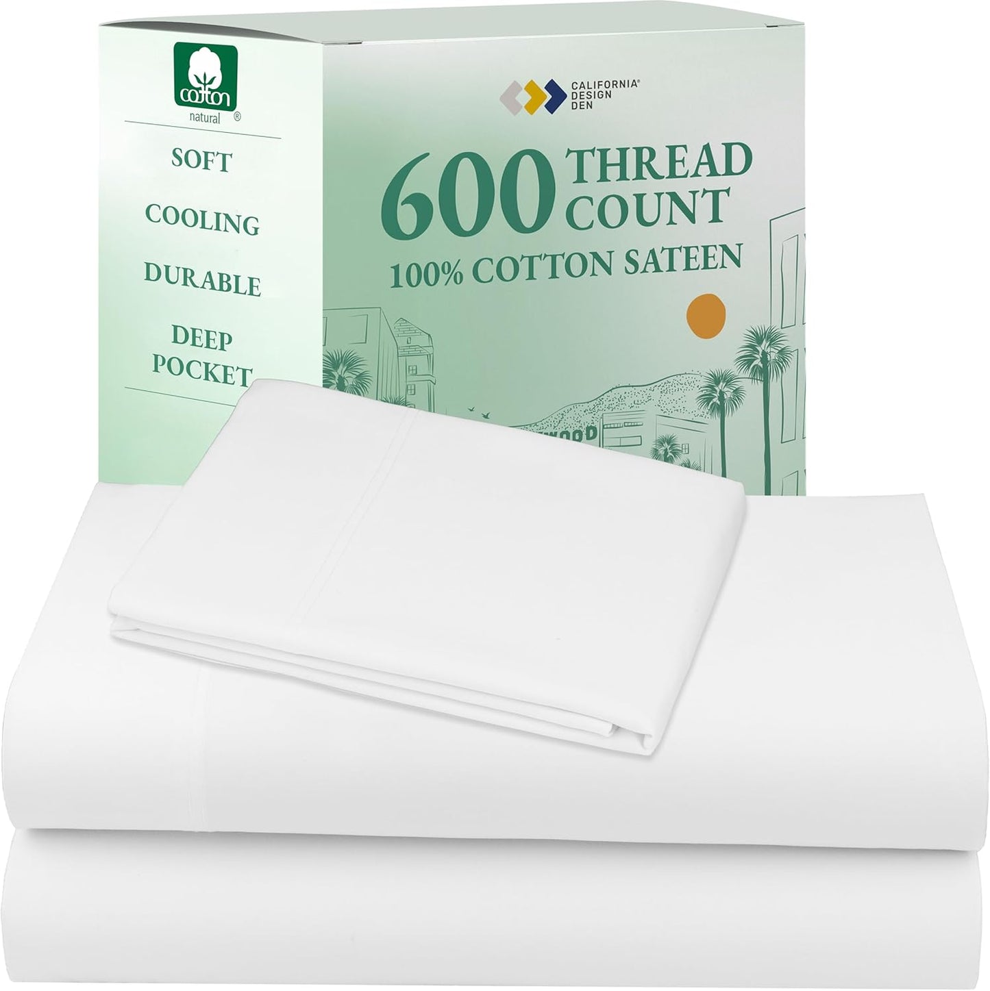 California Design Den Deep Pocket Twin Sheets Set for Comfort